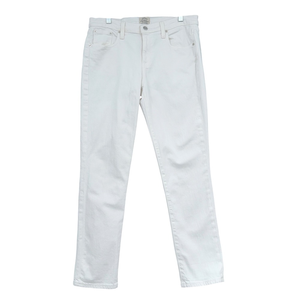 J.Crew‎ Slim Broken In Boyfriend Women 28 Cotton White Jeans